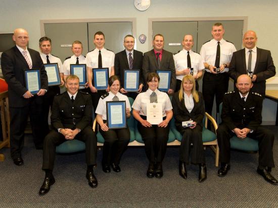 Photograph of North Division Officers Receive Awards at Ceremony in Wick