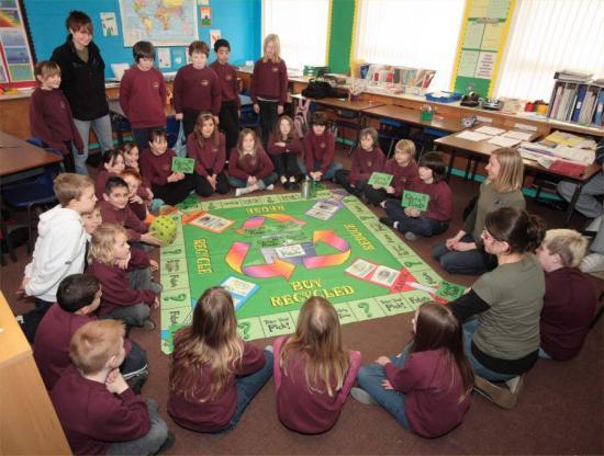 Photograph of Canisbay Pupils Promote The Recycling Message